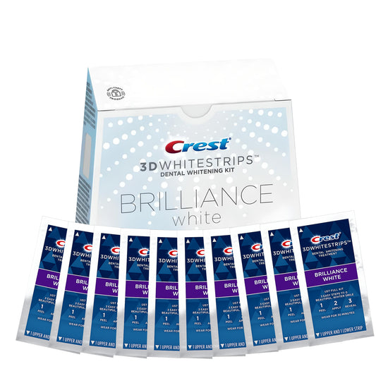Bieliace pásiky Crest 3D Whitestrips Brilliance White – 20 pásikov (10 vrecúšok)