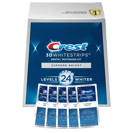 Bieliace pásiky Crest Supreme Bright 24 Levels – 5 vrecúšok, 10 pásikov