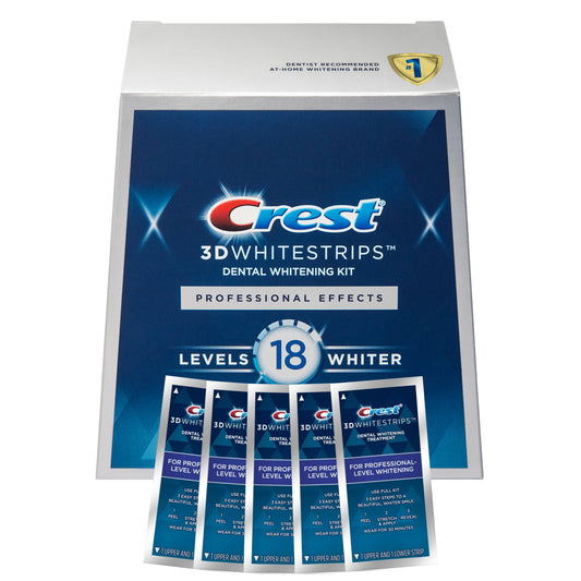 Bieliace pásiky Crest 3D Professional Effects 18 Level Whitestrips – 10 pásikov, 5 vrecúšok