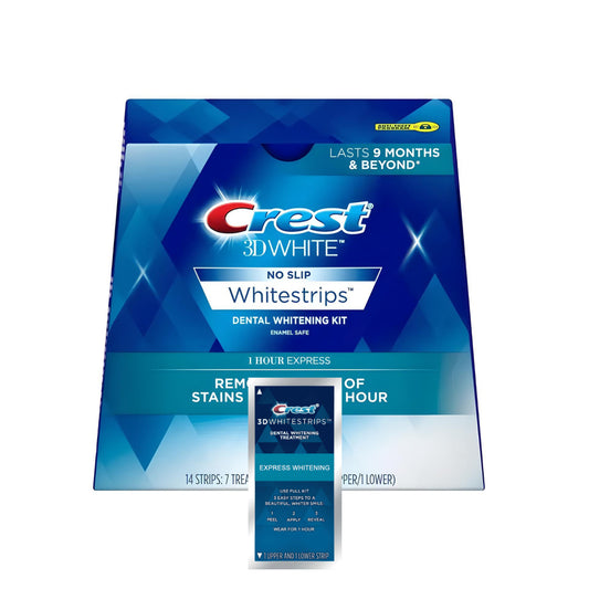 Bieliace pásiky Crest 1 Hour Express – 1 vrecúško, 2 pásiky