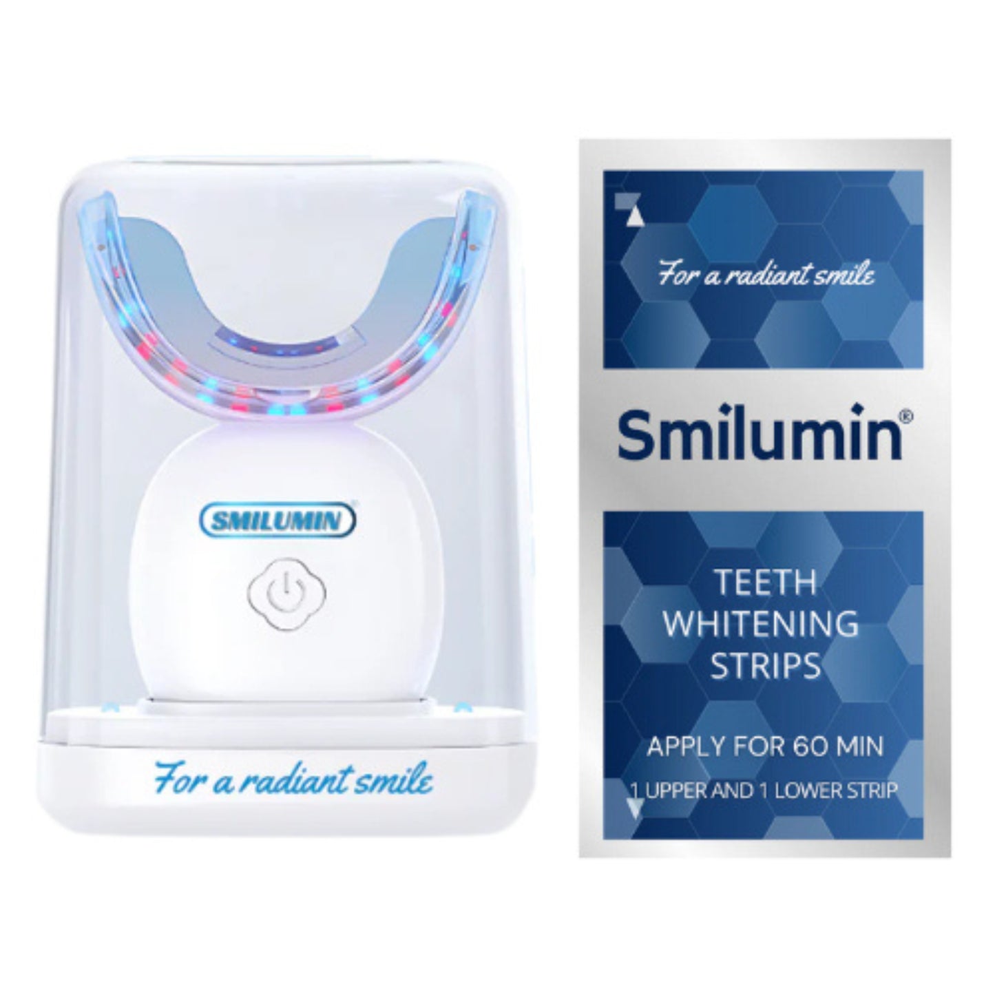 Bieliace pásiky Smilumin Box – 1 vrecúšok, 2 pásikov a LED lampa