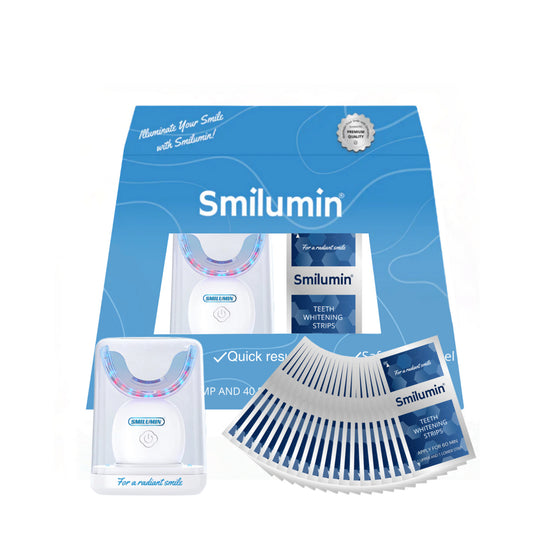 Bieliace pásiky Smilumin Box – 20 vrecúšok, 40 pásikov a LED lampa 2