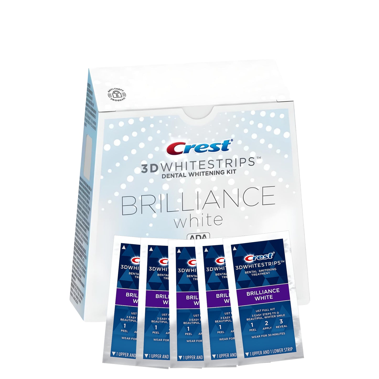 Bieliace pásiky Crest 3D Whitestrips Brilliance White – 10 pásikov (5 vrecúšok)