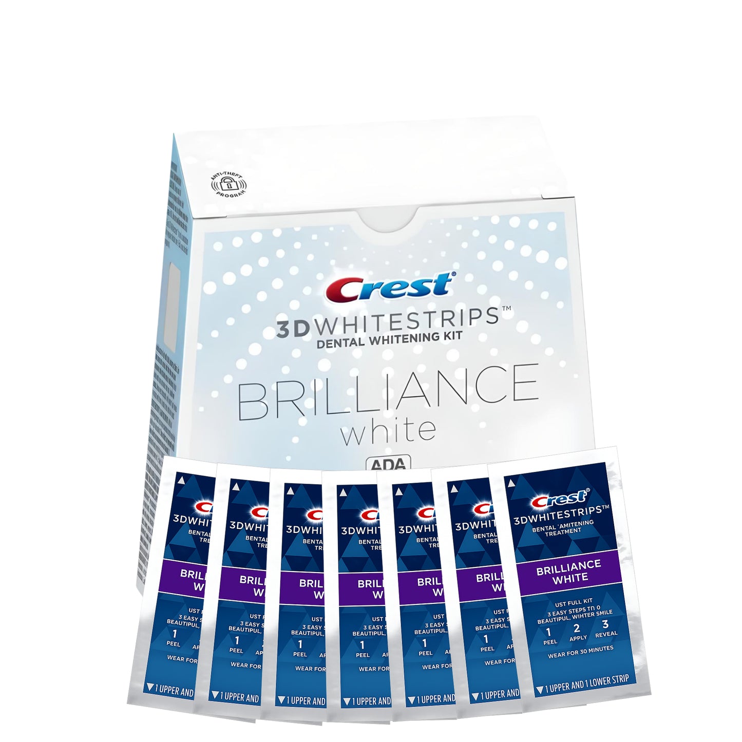 Bieliace pásiky Crest 3D Whitestrips Brilliance White – 14 pásikov (7 vrecúšok)