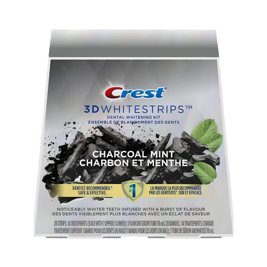 Bieliace pásiky Crest Brilliance White Charcoal Mint – 14 vrecúšok, 28 pásikov