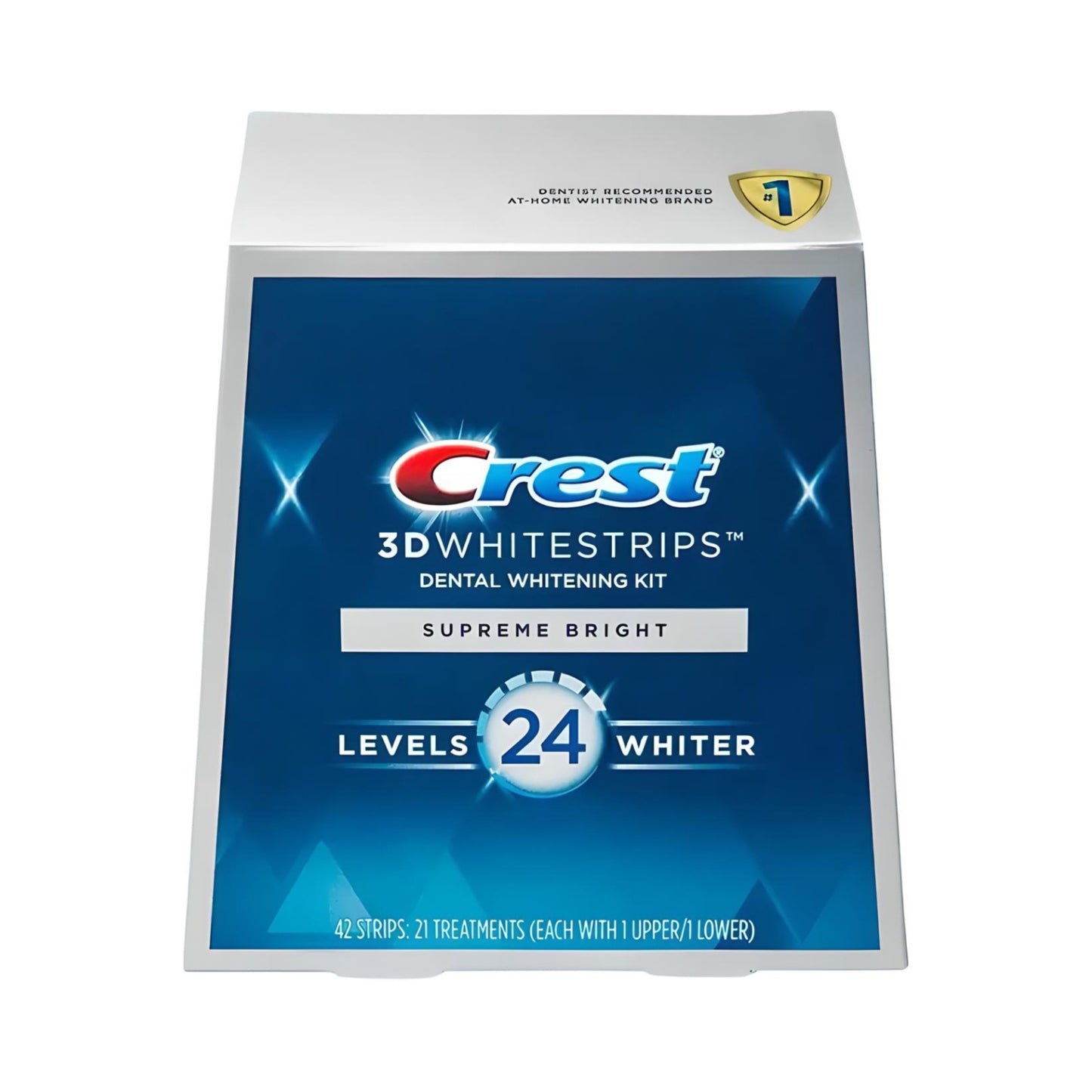 Bieliace pásiky Crest Supreme Bright 24 Levels – 21 vrecúšok, 42 pásikov