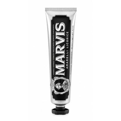 Marvis Amarelli Licorice 85 ml – tuba zubnej pasty s arómou sladkého drievka a osviežujúcim charakterom