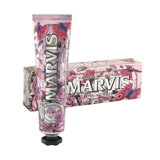 Marvis Kissing Rose 75 ml – zubná pasta v tube a originálnom balení s arómou mäty a ruže