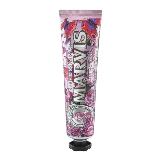 Marvis Kissing Rose 75 ml – tuba zubnej pasty s jemnou arómou ruže a osviežujúcou mätou