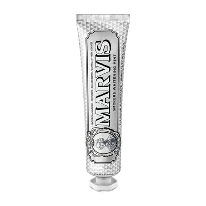 Marvis Smokers Whitening Mint 85 ml – tuba bieliacej zubnej pasty s intenzívnou mätovou príchuťou