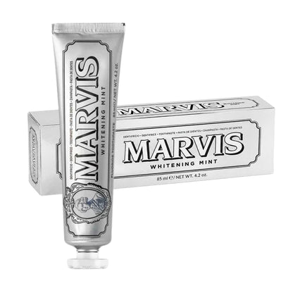 Marvis Whitening Mint 85 ml – zubná pasta v tube a originálnom balení s intenzívnou mätovou príchuťou
