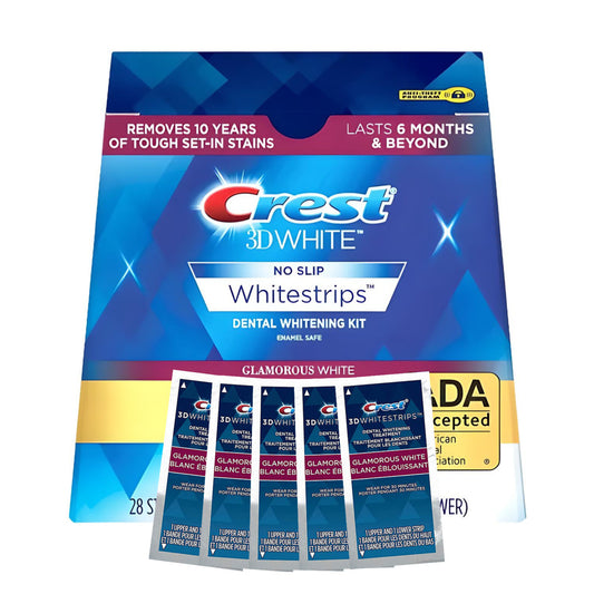 Bieliace pásiky Crest 3D White Glamorous White – 5 vrecúšok, 10 pásikov