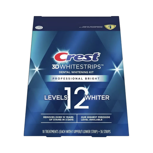 Bieliace pásiky Crest Professional Bright 12 Levels – 18 vrecúšok, 36 pásikov