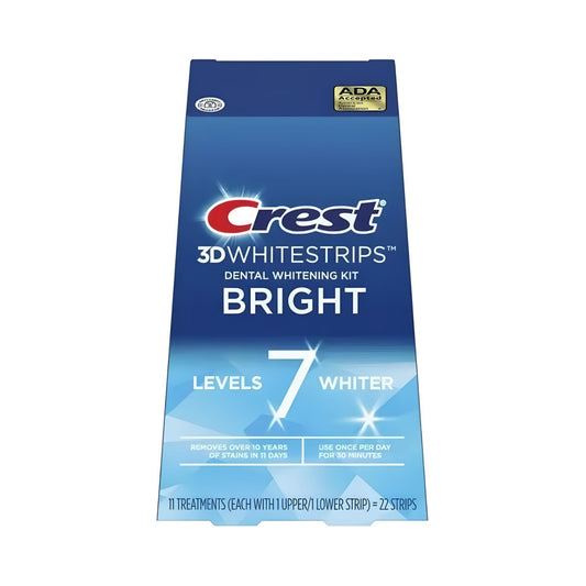 Bieliace pásiky Crest Bright 7 Levels – 11 vrecúšok, 22 pásikov