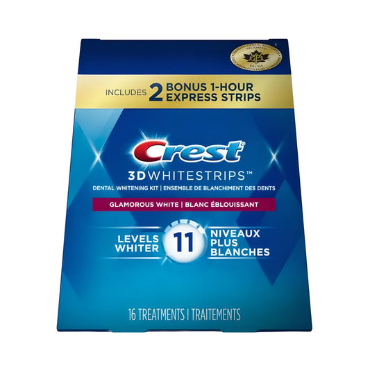 Bieliace pásiky Crest Glamorous White 11 Levels – 8 vrecúšok, 16 pásikov